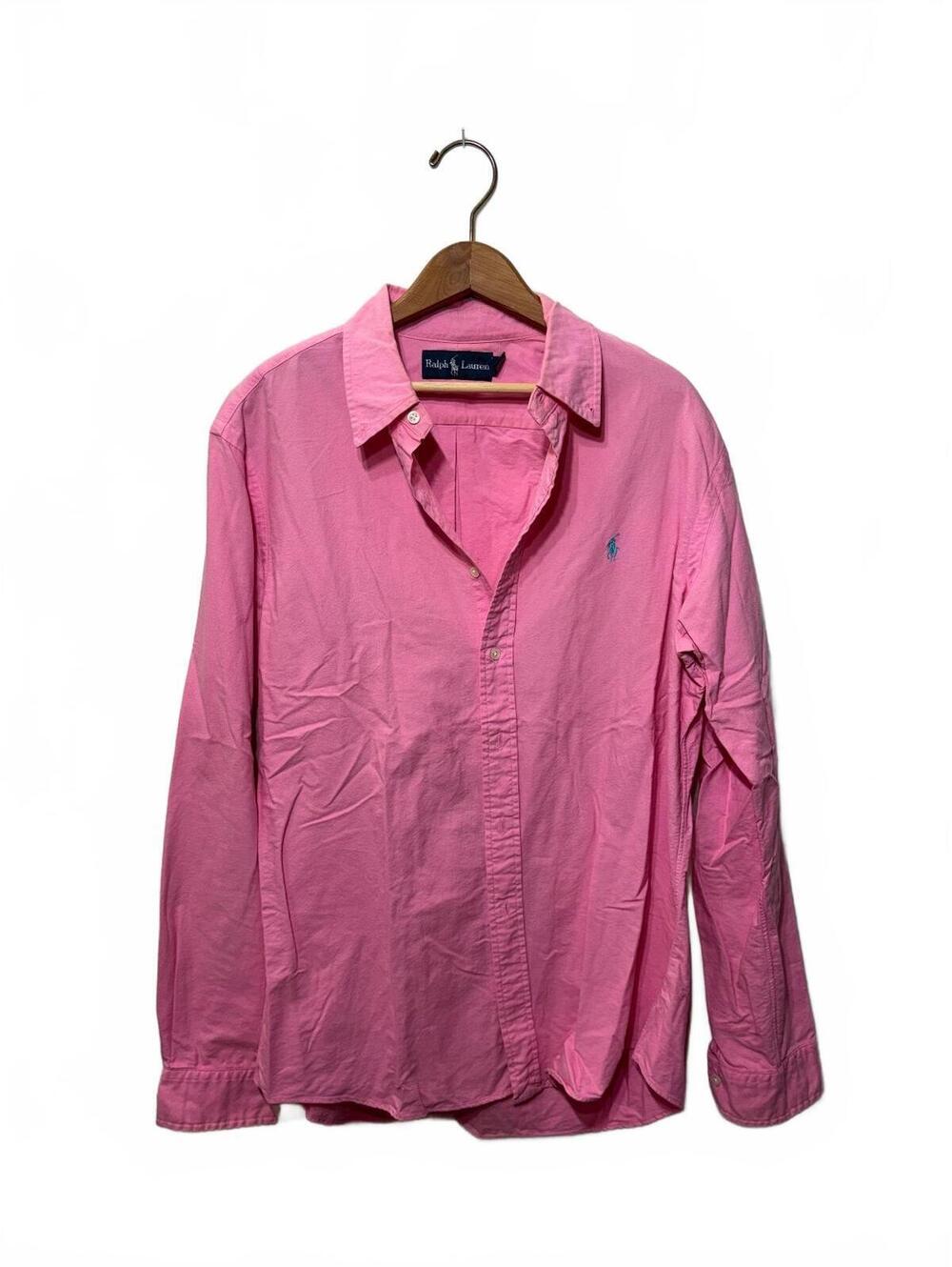 Ralph Lauren Pink Long Sleeve Oxford Shirt Pony Logo